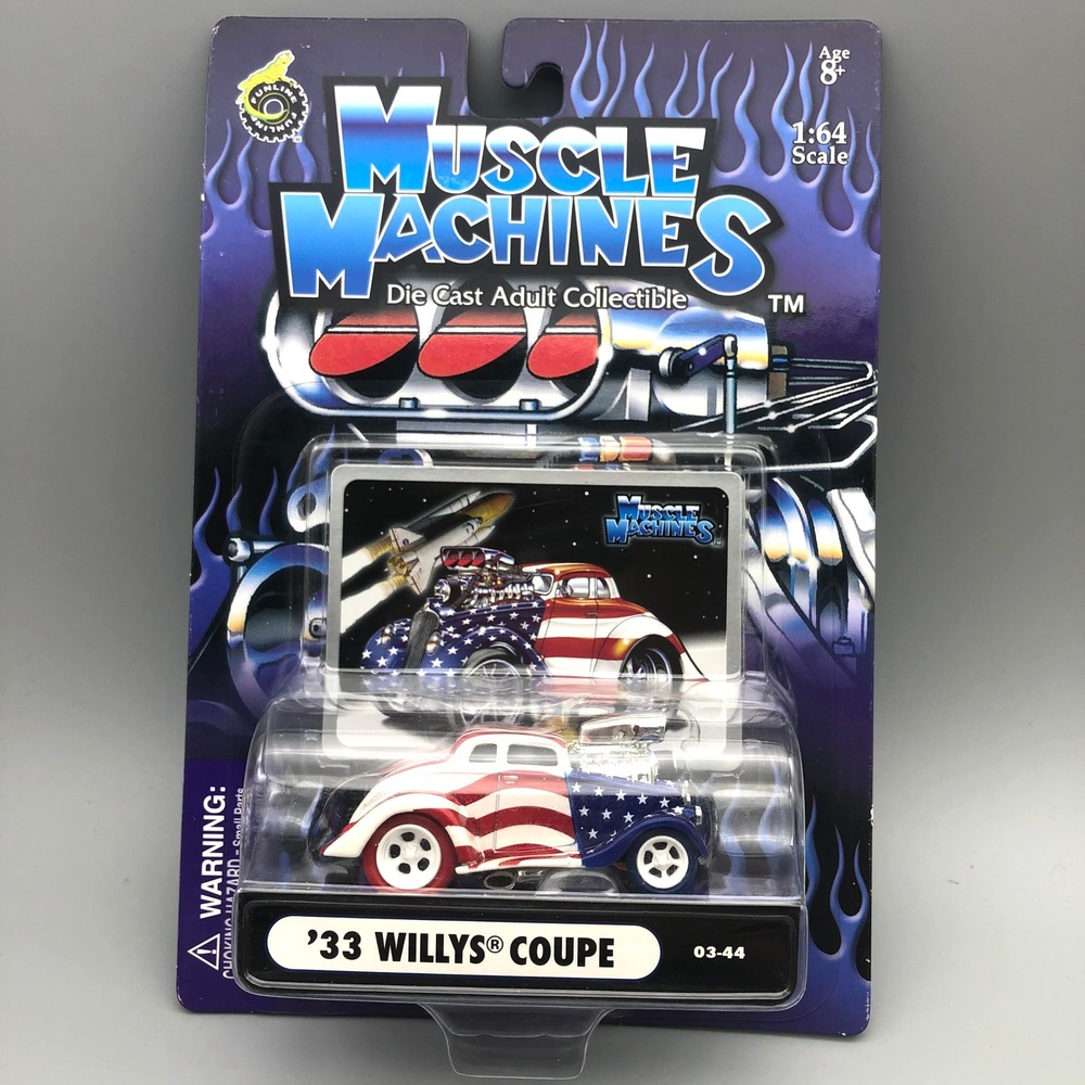 Muscle Machines 33 Willys Coupe American Flag Stars & Stripes Diecast 1/64 Scale